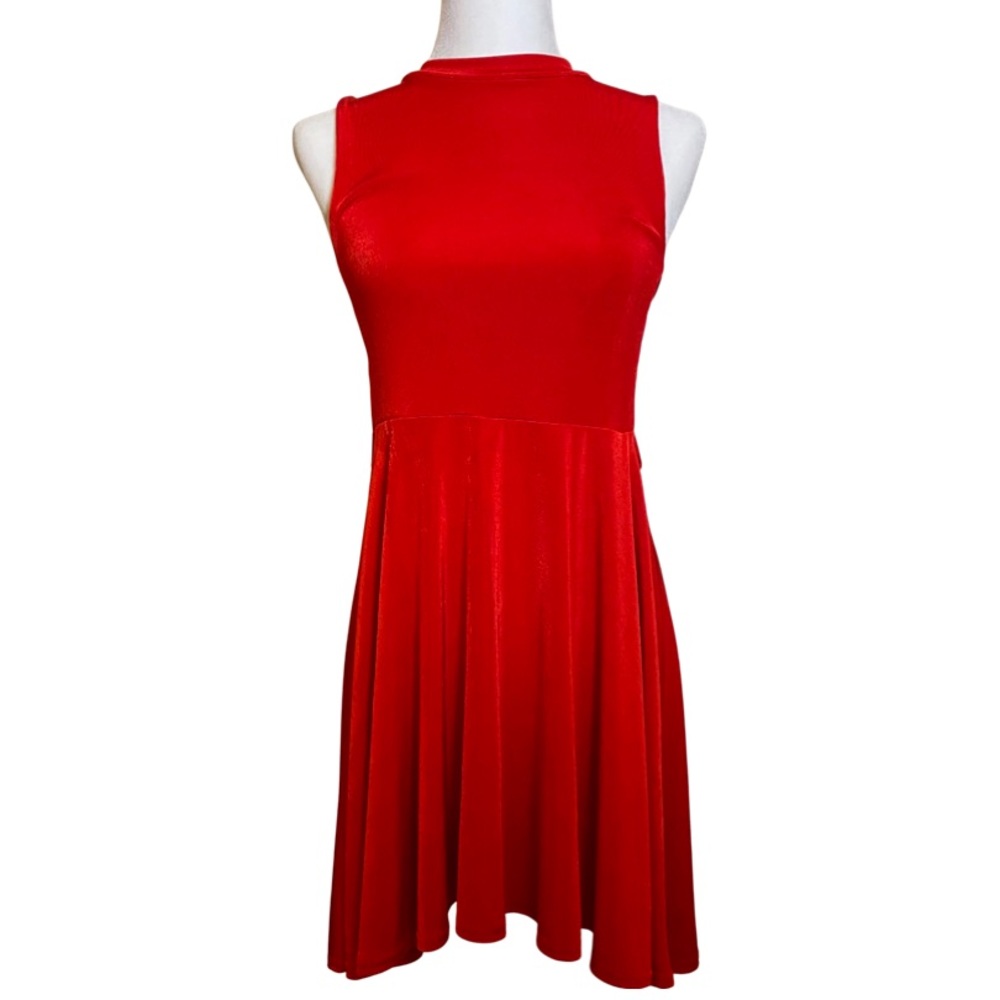 Missguided Slinky Skater Dress Red SZ 6